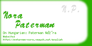 nora paterman business card